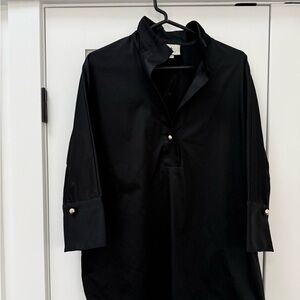 Tuckernuck Black Satin Blouse